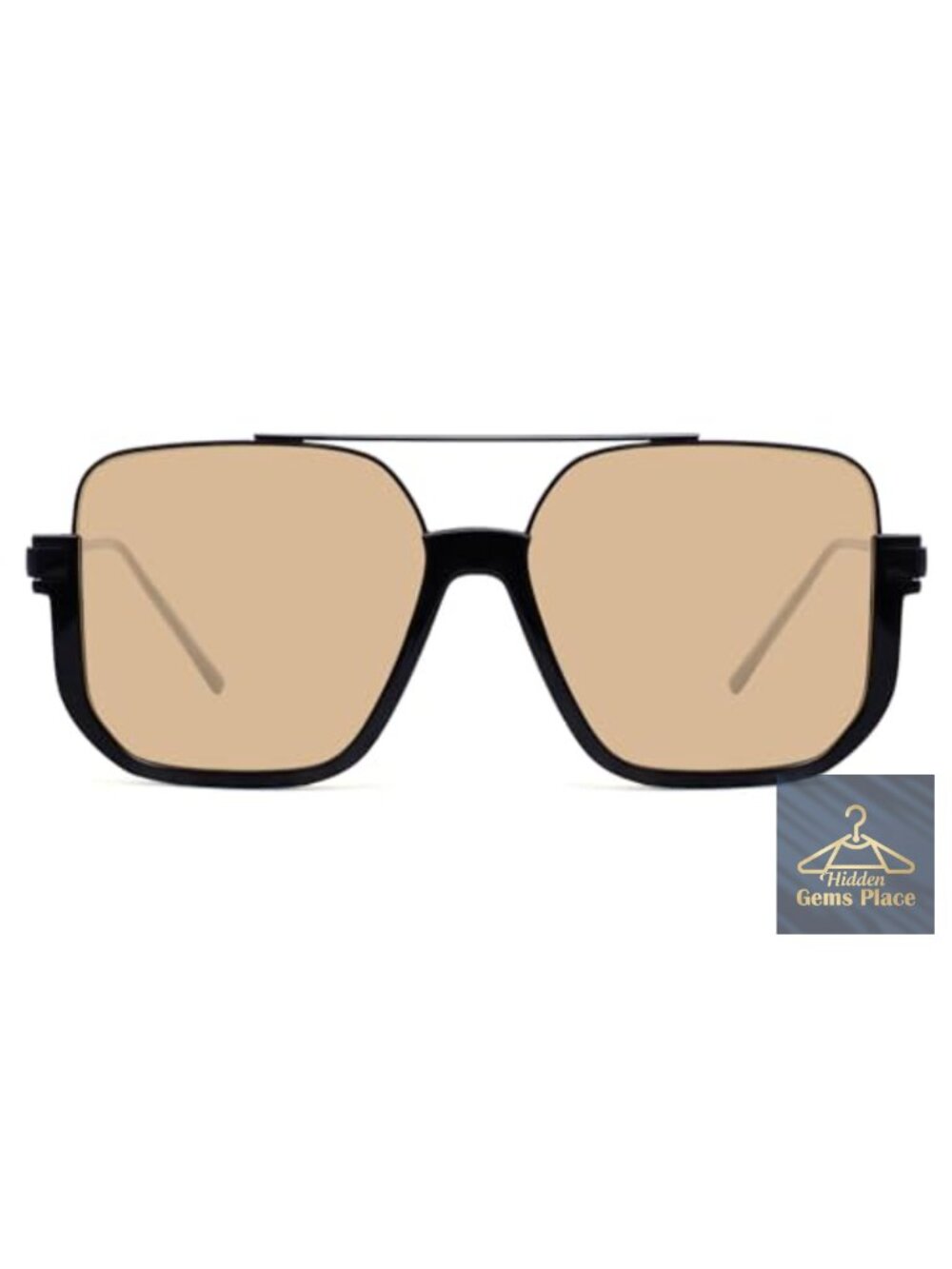 Retro Square Aviator Sunglasses Oversized Vintage 70s UV400 Protection